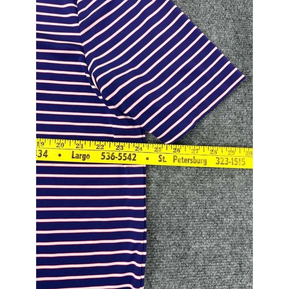 RLX Ralph Lauren Performance Golf Men's XL Polo Shirt Purple/Red/White Striped